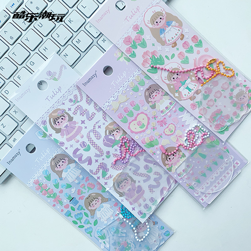 酷乐潮玩 咕卡贴纸套装酥梨郁金香diy手工玩具咕咔手帐亚克力吊坠 - 图0