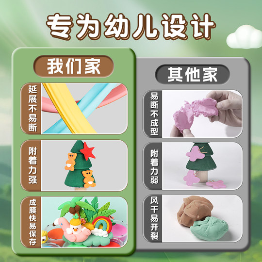 Morning light ultra-light clay children's safe, odorless and environmentally friendly plasticine colored mud kindergarten toys primary school students special handmade diy material tools clay refill 36 colors non-stick and easy to plastic