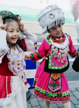 彝族银饰项链儿童苗寨项圈民族风少数民族演出服脖饰配饰饰品苗银