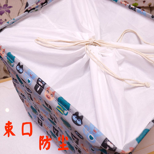 特大号衣服被子收纳筐抖音快手扛把子同款布艺束口防潮防尘收纳箱 - 图0