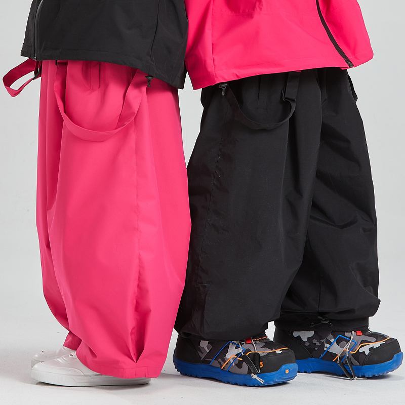 DOOREK儿童滑雪背带裤男女童加棉保暖防风防水单板双板滑雪服专业-图0
