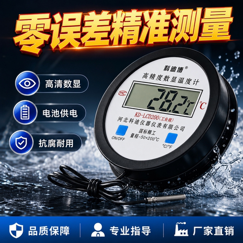 电子数显温度计带探头传感器水产养殖鱼池水温计大棚冷库测水温表 - 图1
