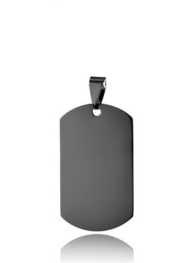 吊牌激光雕刻狗牌空白材料项链钛钢吊坠不锈钢金银黑军牌欧美