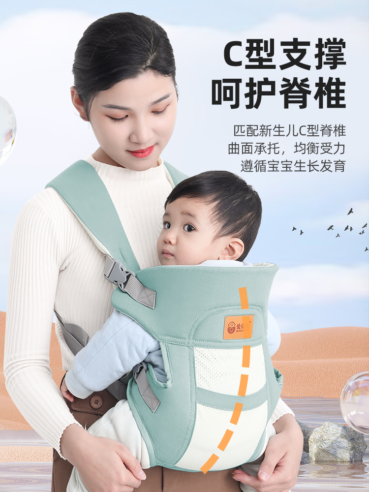背带婴儿背娃神器横抱前抱式新生小宝外出简易轻便前后两用多功能-图0