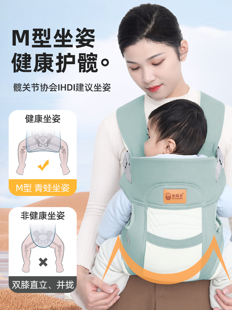 背带婴儿背娃神器横抱前抱式新生小宝外出简易轻便前后两用多功能 - 图1