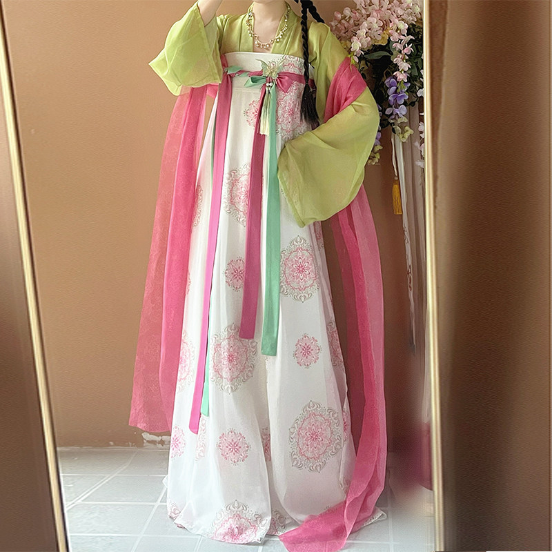 藏仙居原创汉服女2025新款春桃唐风齐胸破裙桃红柳绿春夏古装日常,淘宝优惠券,粉丝福利购,淘宝优惠卷