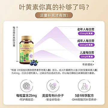 Greenlife叶黄素DHA越橘护眼片中老年专用胶囊[30元优惠券]-寻折猪