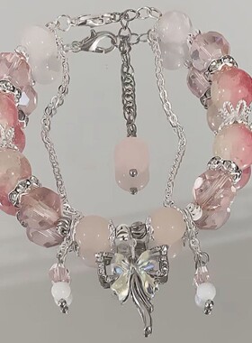 小桃花串珠手链2026年新款潮小众设计樱花高级感手链