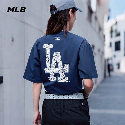 MLB官方男女同款时尚潮流蕾丝背标T恤TSB76