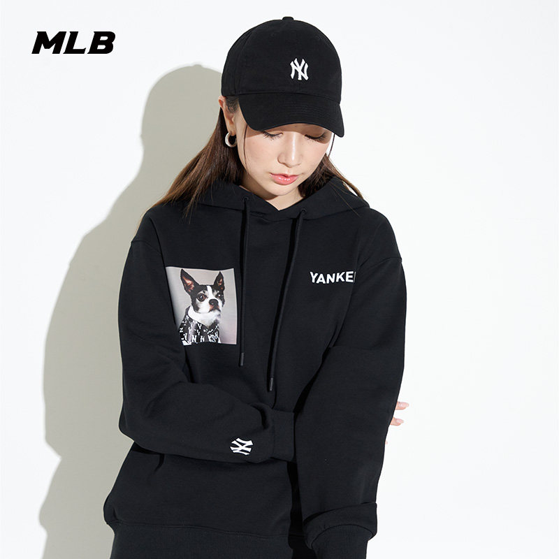 MLB官方男女印花连帽衫情侣套头卫衣休闲百搭宽松潮春夏季HDN02_虎窝淘