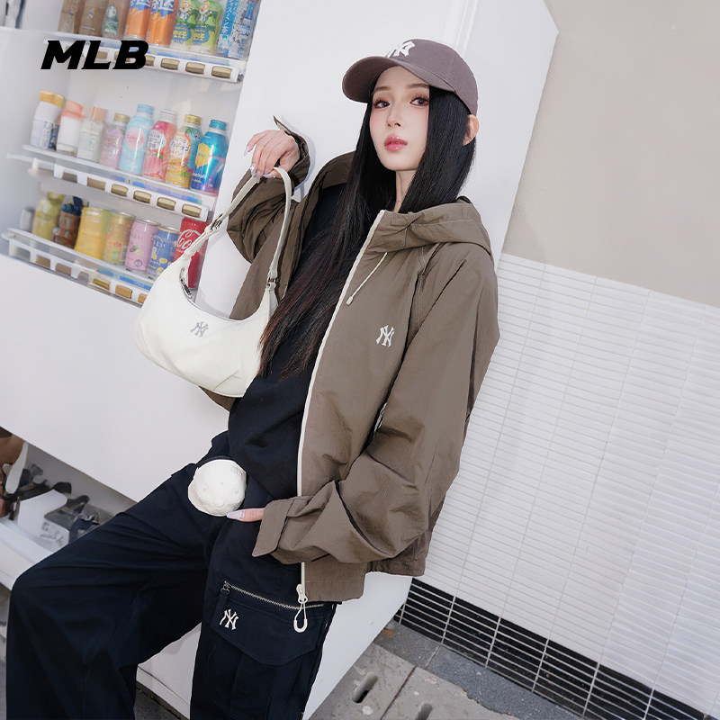 MLB官方 男女情侣防风时尚潮流明线户外连帽外套25秋季新款WJB04,淘宝优惠券,粉丝福利购,淘宝优惠卷