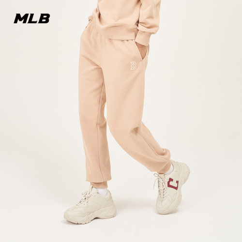 MLB官方男女情侣纯色休闲运动刺绣logo长裤束脚23新款PTB01-图2