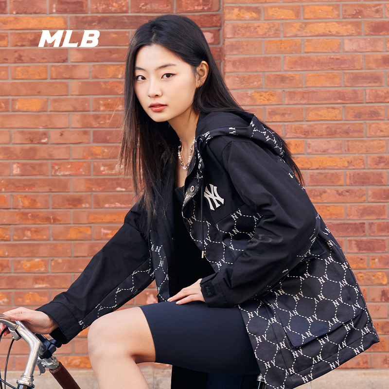 MLB官方 男女情侣复古老花时尚夹克休闲外套明星同款24新款WJM02