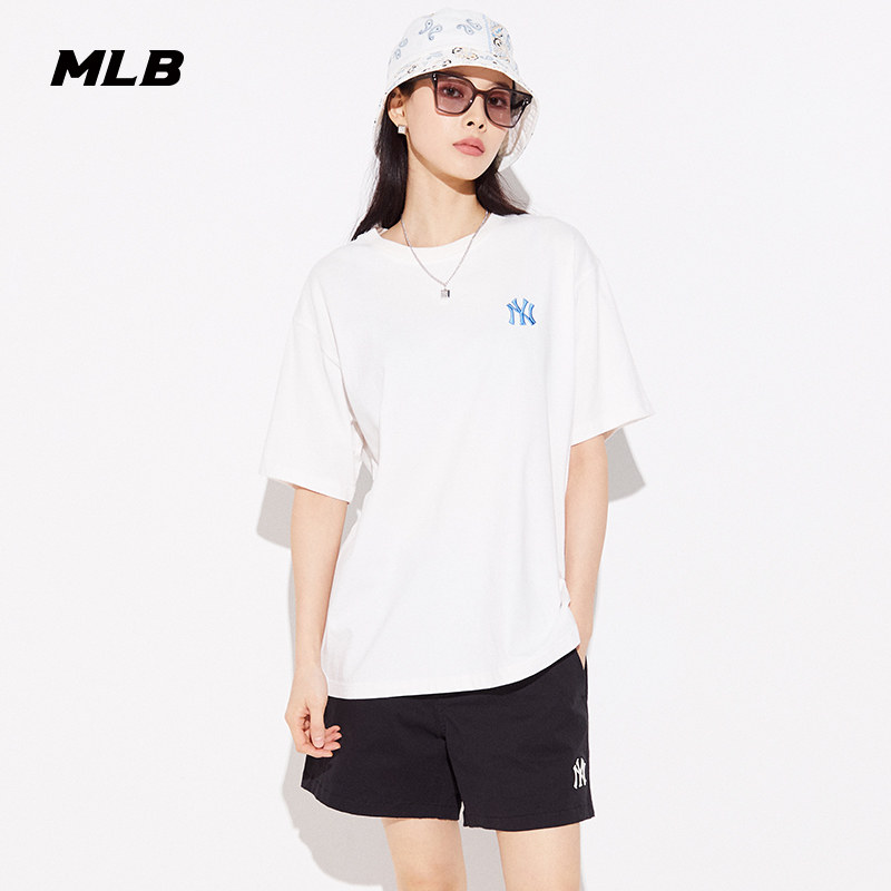 MLB官方男女情侣短裤刺绣LOGO时尚休闲跑步运动裤夏季SMB01_虎窝淘