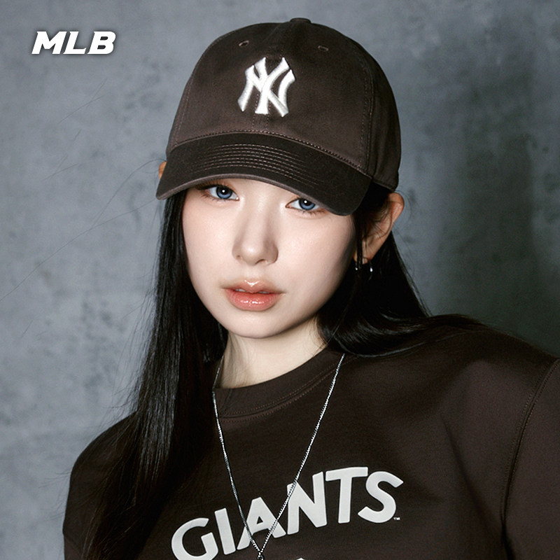 MLB官方 KARINA同款男女户外百搭韩系软顶棒球帽鸭舌帽秋冬CP66