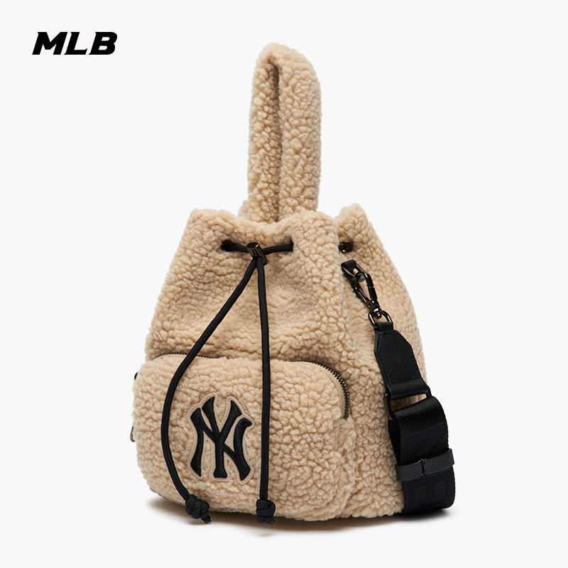 mlb官方男女羊羔绒情侣挎包水桶包 MLB挎包/拎包/休闲包