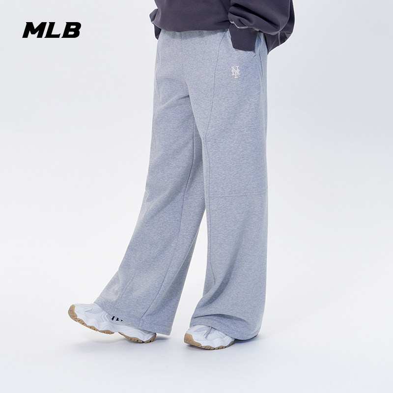 MLB官方 女款加绒时尚百搭抽绳阔腿运动休闲长裤25冬季新款PTB16,淘宝优惠券,粉丝福利购,淘宝优惠卷