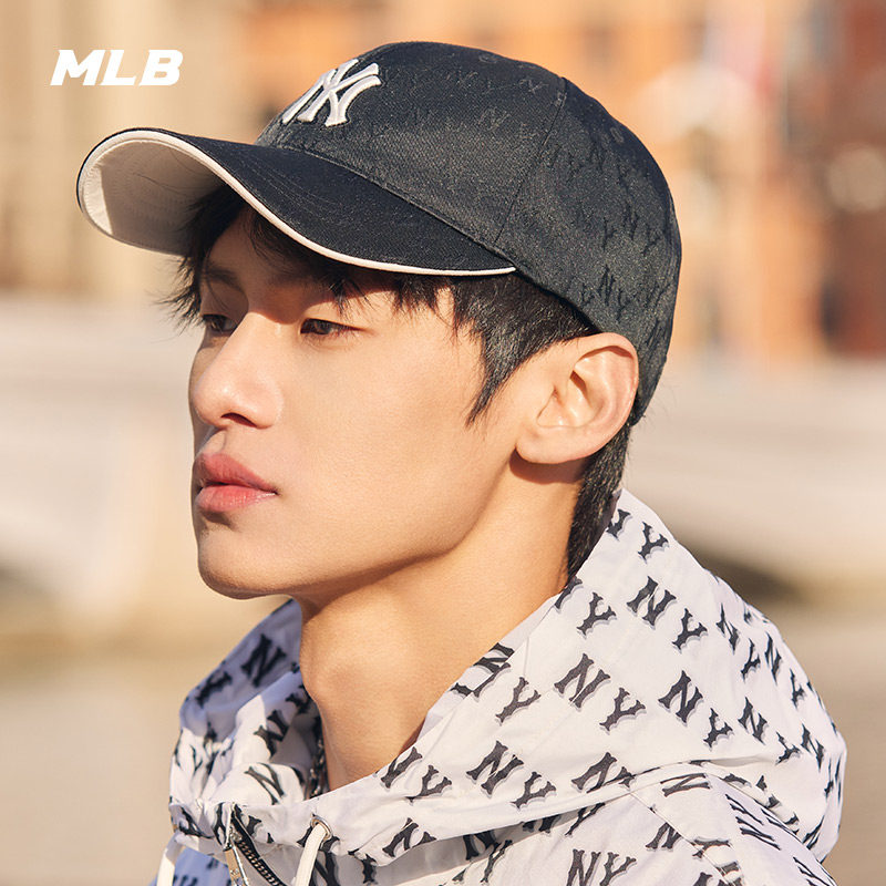 MLB官方 男女同款棒球帽韩系时尚百搭暗纹老花硬顶帽CPM01/CPM10,淘宝优惠券,粉丝福利购,淘宝优惠卷