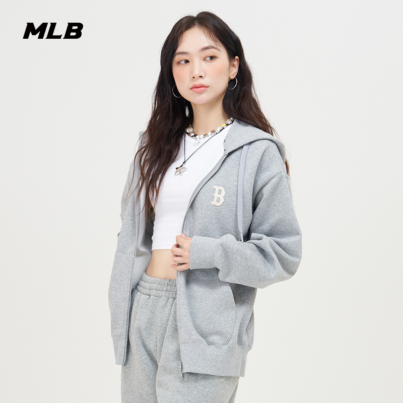 MLB官方 男女情侣纯色简约运动外套休闲时尚卫衣23新款TRB01 - 图2