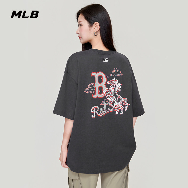 MLB官方 男女同款新年系列生肖马印花防晒短袖T恤26春季新款TSQ02