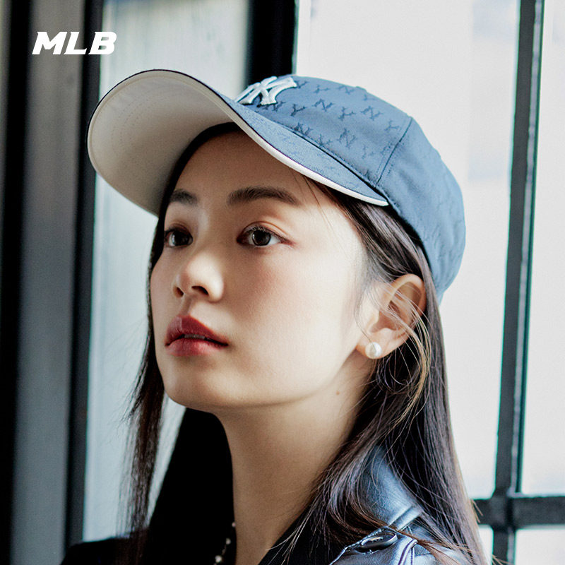MLB官方 男女同款棒球帽韩系时尚百搭暗纹老花硬顶帽CPM01/CPM10,淘宝优惠券,粉丝福利购,淘宝优惠卷