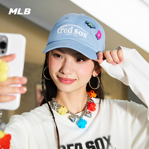 MLB官方 KARINA同款多巴胺糖果色韩系软顶棒球帽春夏CPV31 - 图0