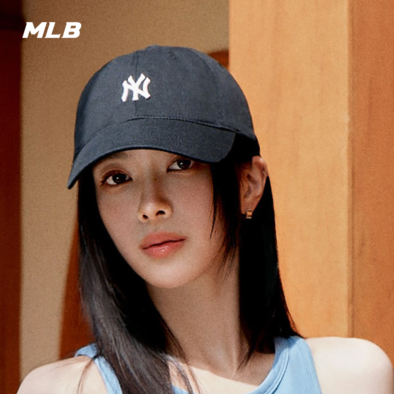 MLB官方虞书欣同款男女情侣复古软顶棒球帽遮阳帽运动CP77/CPB07-图1