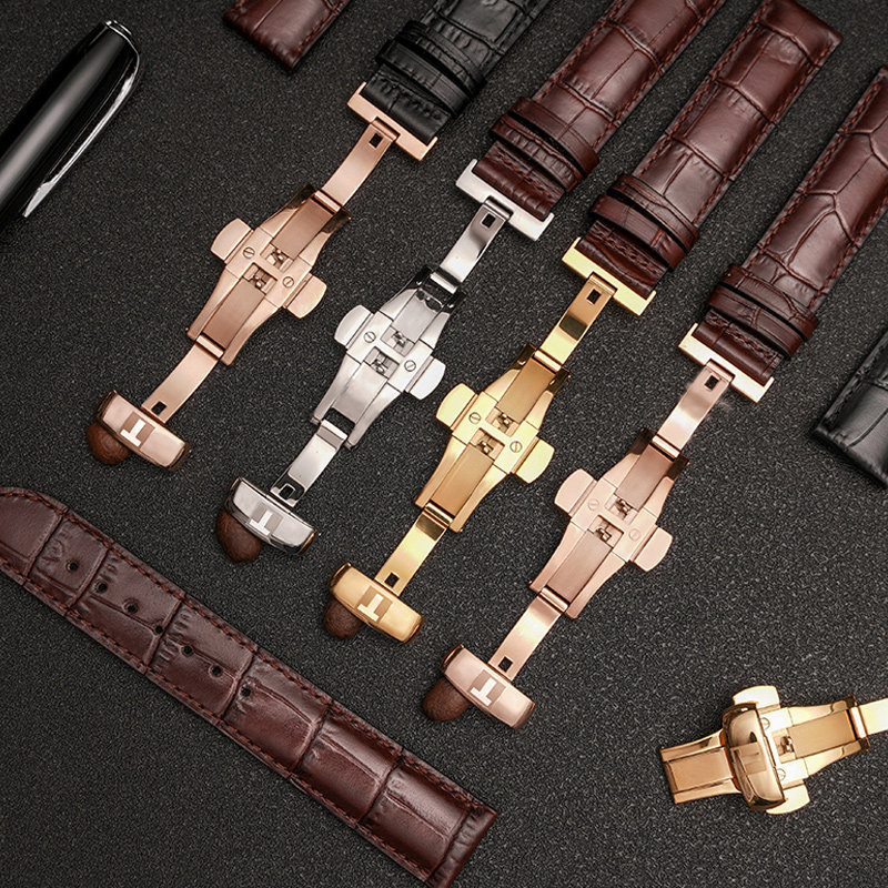 代用天梭1853力洛克真皮男女表带 轩堡手表配件