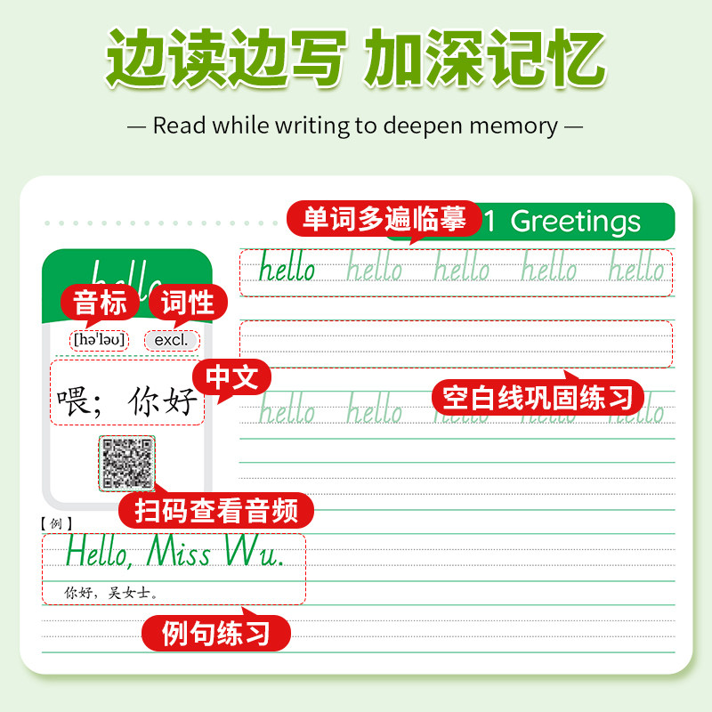 2025新小学生英语同步练字帖人教精通版英语同步描红字帖三年级上下练习册英文启蒙26个英文字母手写体控笔训练小学生专用写字帖,淘宝优惠券,粉丝福利购,淘宝优惠卷