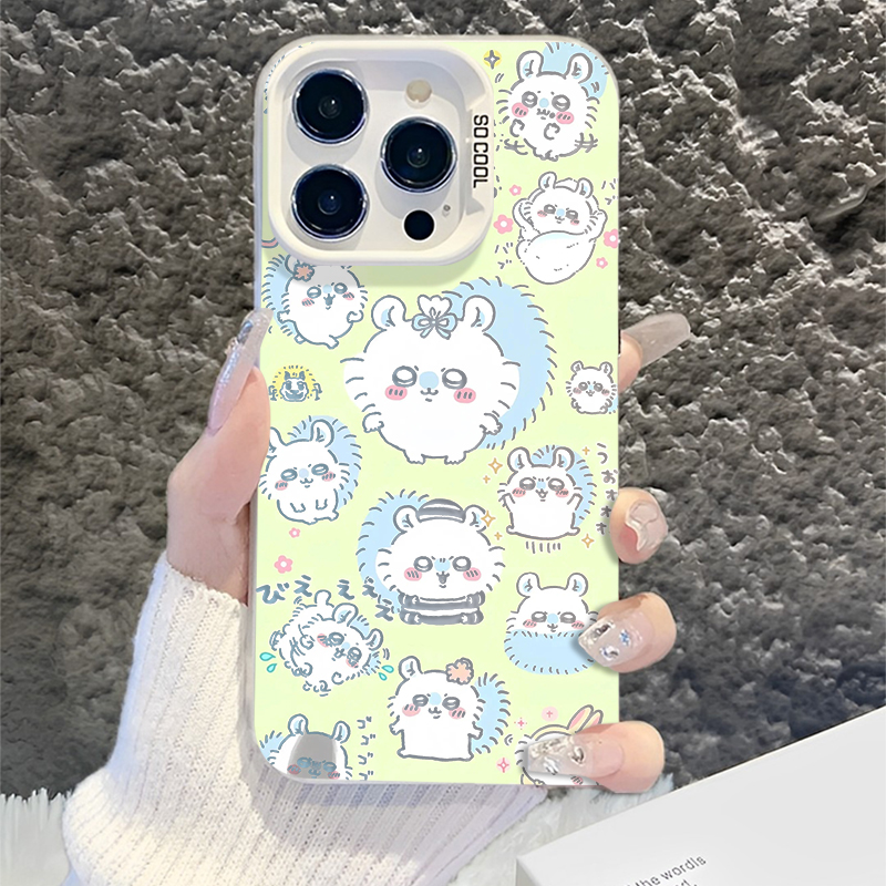 适用chiikawa苹果16promax手机壳iPhone15plus吉伊卡哇14pm可爱12mini小八x乌萨奇11镭射8plus女款13套xr外xs - 图0