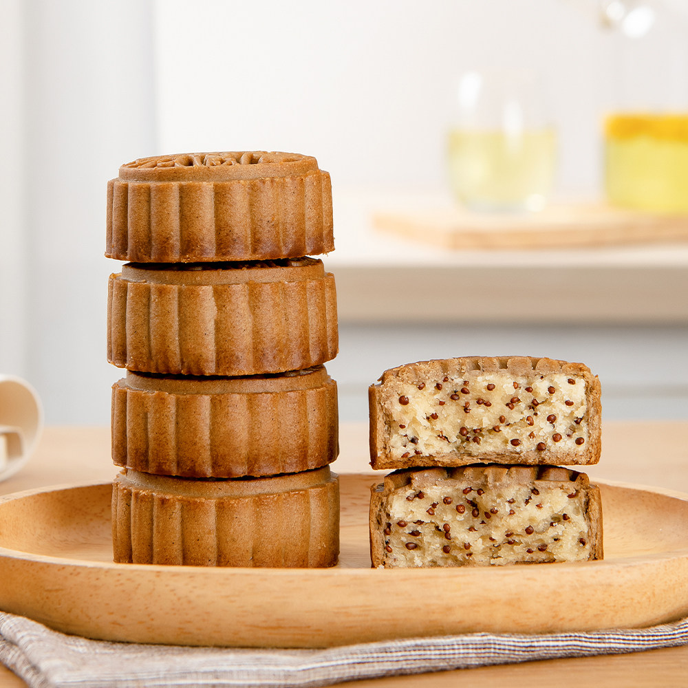 金面杖荞麦广式粗粮月饼五仁黑芝麻苏子中秋传统老式无蔗糖糕点,淘宝优惠券,粉丝福利购,淘宝优惠卷