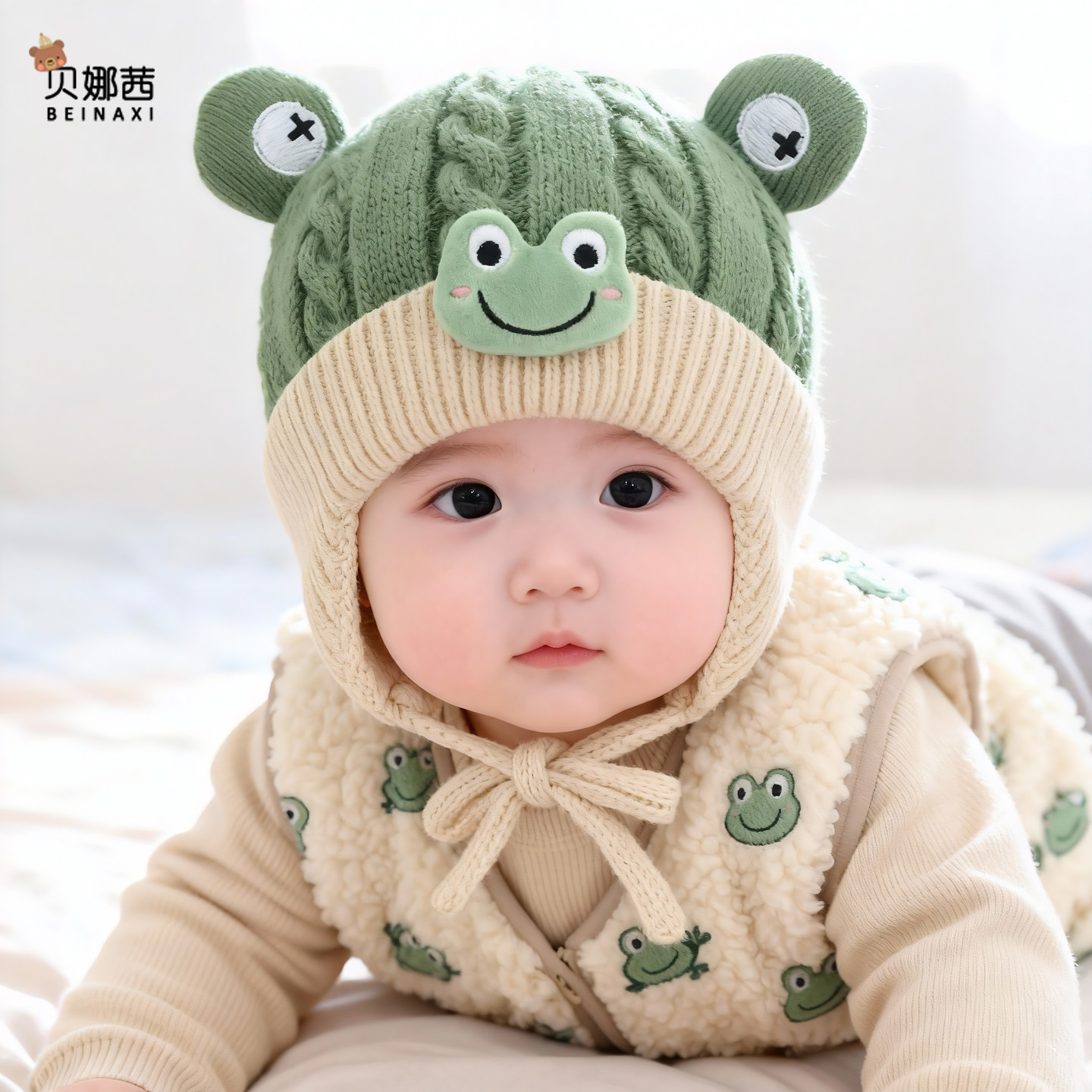 婴儿帽子秋冬季卡通女宝宝保暖防风毛线帽婴幼儿加厚针织帽毛线帽,淘宝优惠券,粉丝福利购,淘宝优惠卷