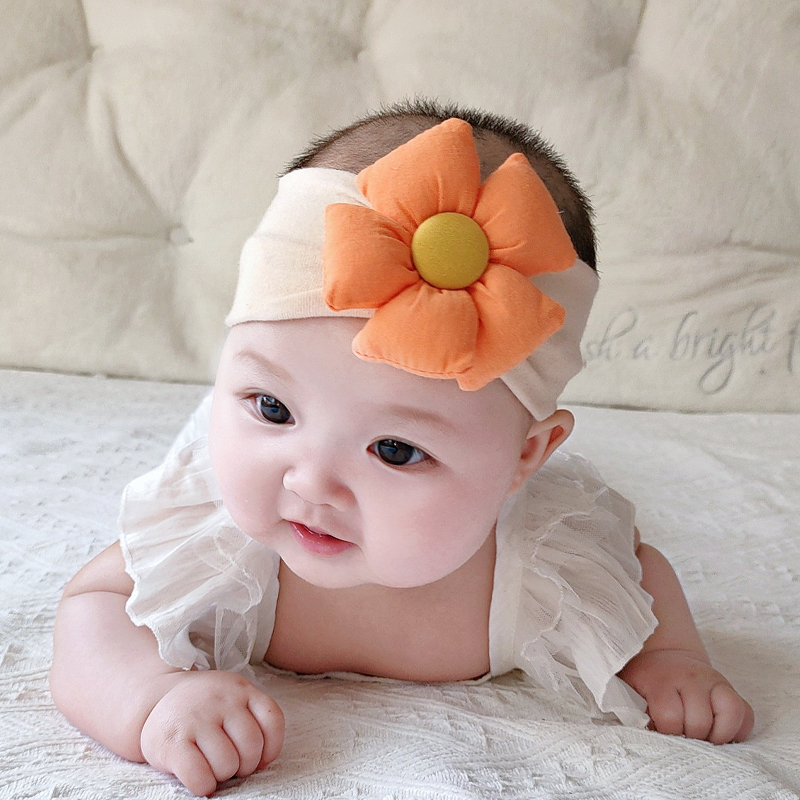婴儿帽子夏季纯棉超萌护囟门发带初生儿薄款洋气可爱胎帽女公主风-图3