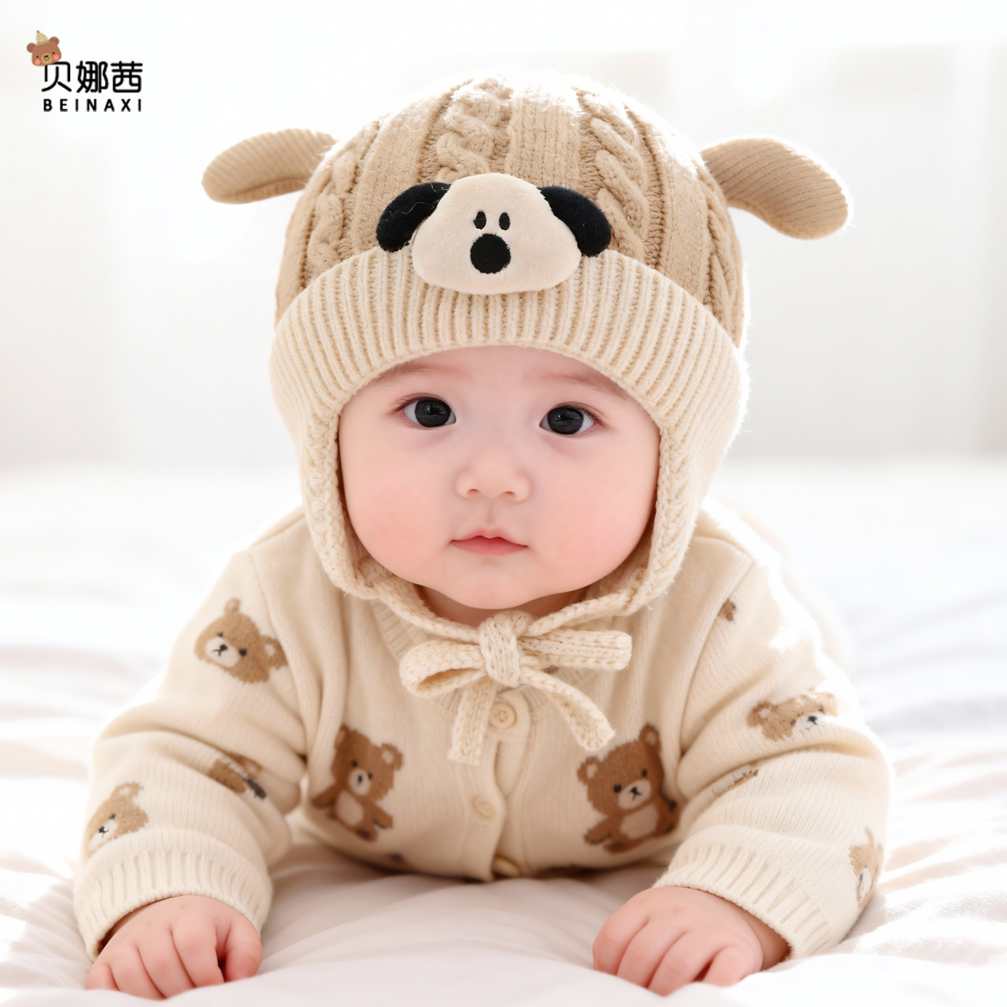 婴儿帽子秋冬季卡通女宝宝保暖防风毛线帽婴幼儿加厚针织帽毛线帽,淘宝优惠券,粉丝福利购,淘宝优惠卷