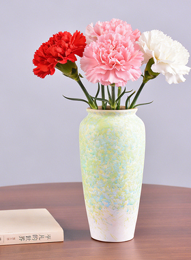 新中式花瓶陶瓷玫瑰百合高级感水培干花花插客厅家居复古简约摆件