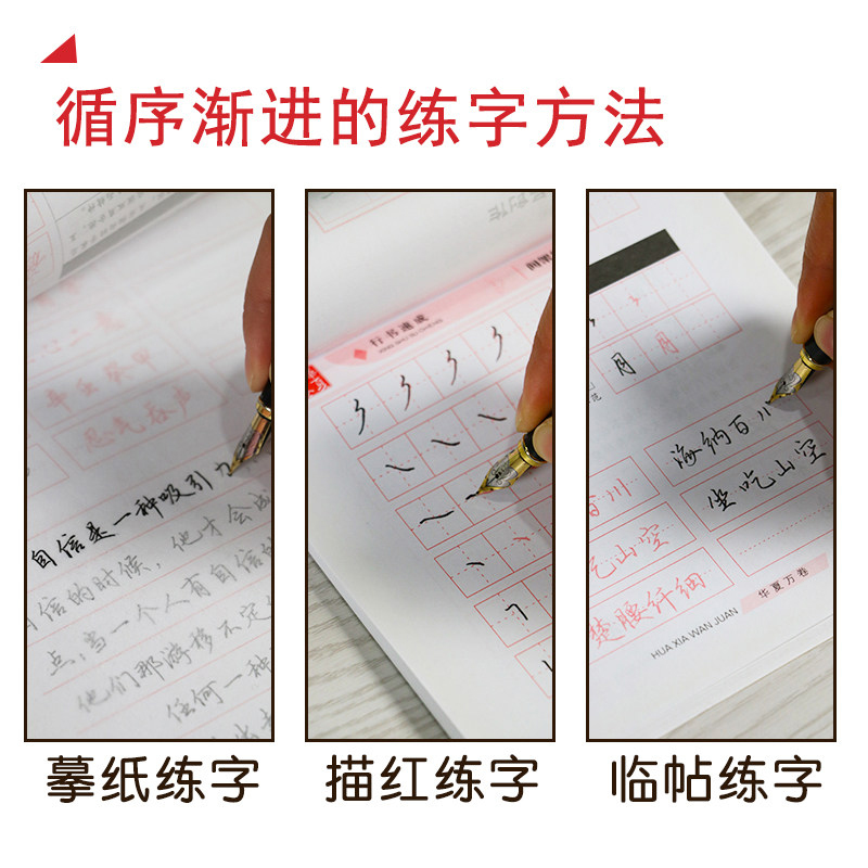 田英章行书字帖唐诗宋词三百首精选行书速成笔画偏旁硬笔书法男女生漂亮字基础入门大学生成人初学者公务员钢笔临摹练字帖华夏万卷 - 图1