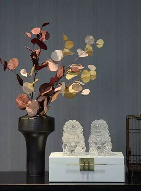 大相莲花 中式陶瓷花瓶 客厅插花花器 家居装饰摆件 可水养鲜花