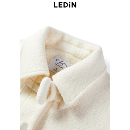 【LOTSYOU联名】乐町冬季新款翻领毛呢外套长款大衣C1AAE4406 - 图1