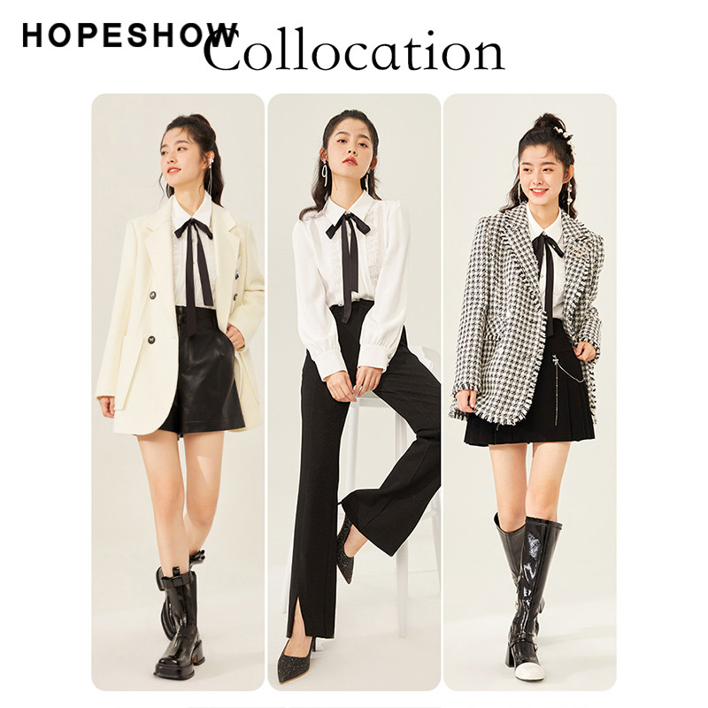 红袖outlets飘带蕾丝泡泡袖白衬衫 红袖outlets店衬衫