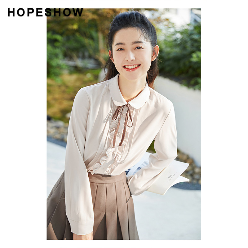 红袖outlets港风少女雪纺衫衬衫 红袖outlets店衬衫