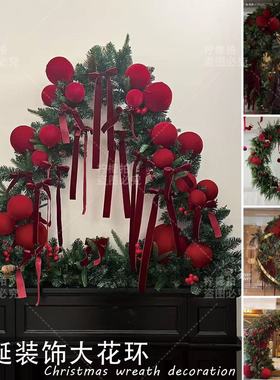 2026圣诞节松枝超大花环圈装饰