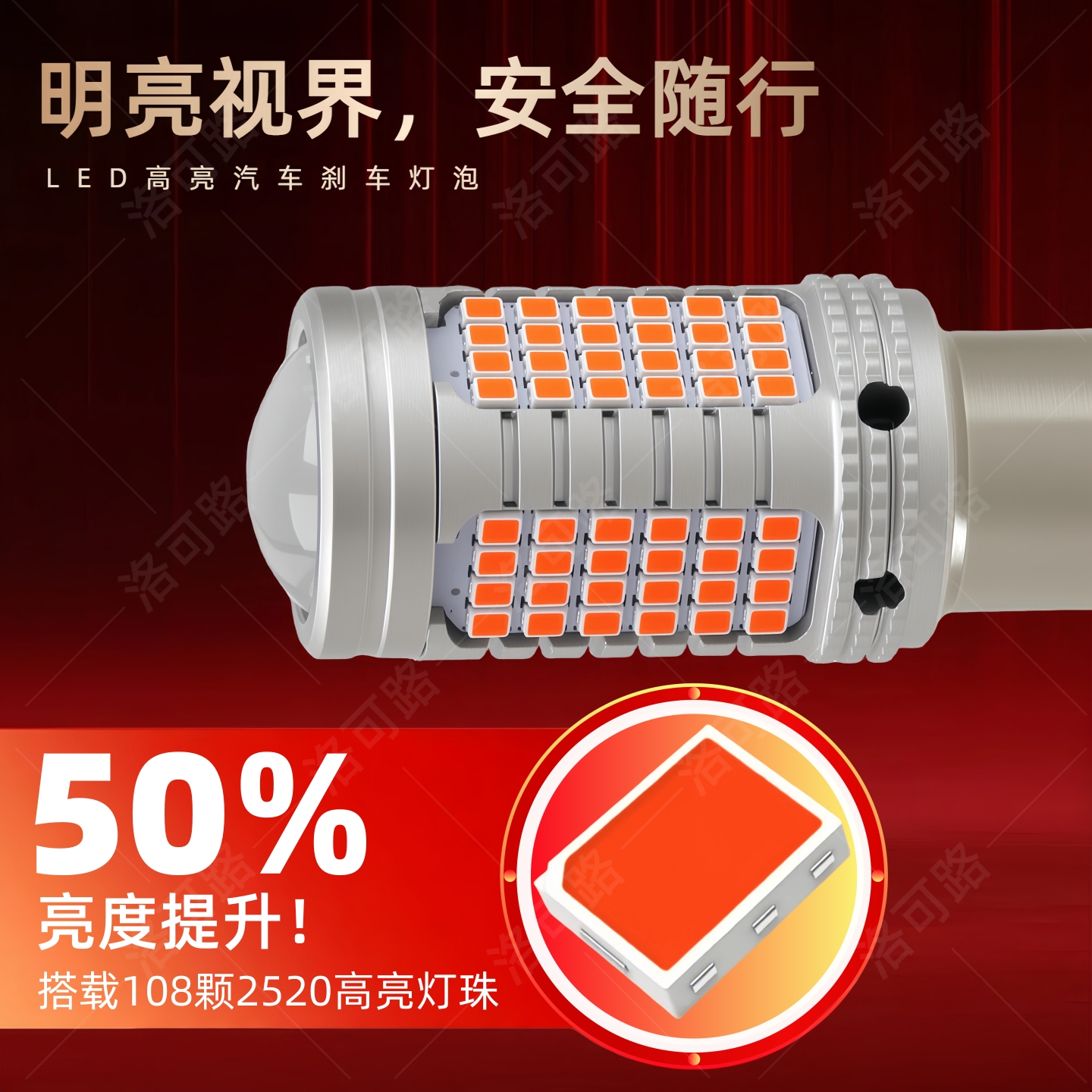 汽车LED刹车灯泡1156 1157 T20改装超高亮爆闪P21/5W后雾灯车尾灯 - 图1