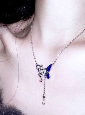 蓝色幻境~小众优雅设计感项链