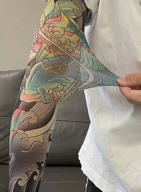 2026新款无痕超薄超逼真纹身袖套刺青花臂冰袖男士款防晒抗UV