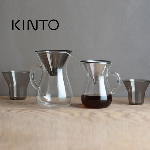 新品包邮日本KINTO SCS-02-CC 漏斗过滤式咖啡壶手冲玻滴漏分享壶 - 图0