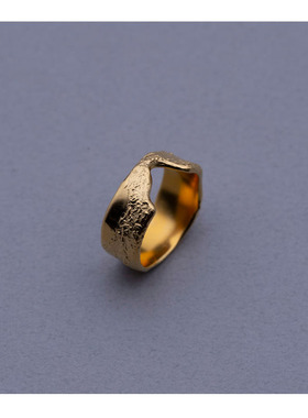 SUTP  韩版时尚戒指女INS不规则凹凸面指环宽面饰品女潮