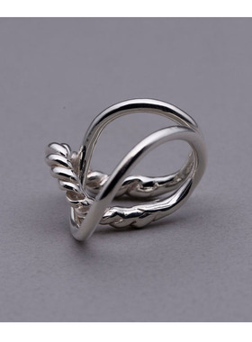 SUTP 线条缠绕镂空戒指女时尚个性百搭气质小众指环潮流