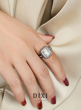 堤喜新款欧美重工镶钻小众设计高级感 时尚气质戒指 经典百搭款