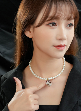 4618原创设计堤喜新款白色花朵吊坠项链