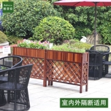 Ресторан Crushed Siege Outdoor Flower Box Anti -Corrosion Wood Grid Grid Stand Shop Partition Цветочный забор цветочный бассейн